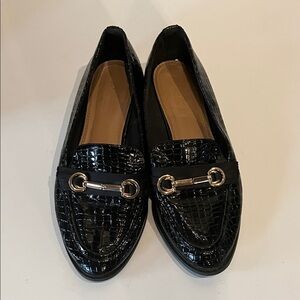 ASOS DESIGN Wide Fit Vapor snaffle loafer in black